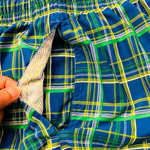 Nike Plaid Board‎ Shorts Swim Trunks Longer Length - Picture 6 of 12